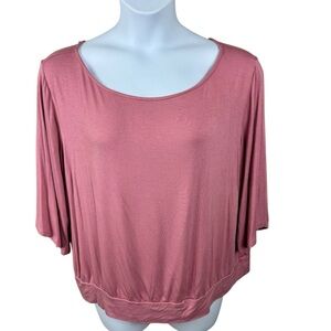 Boston Proper Pink Dolman Sleeve Stretch Knit Blouson Top Office